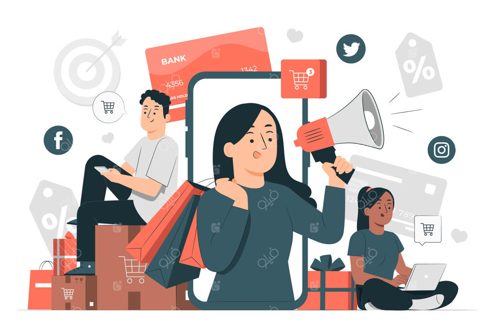 تصویرسازی مفهوم کمپین تجارت الکترونیک