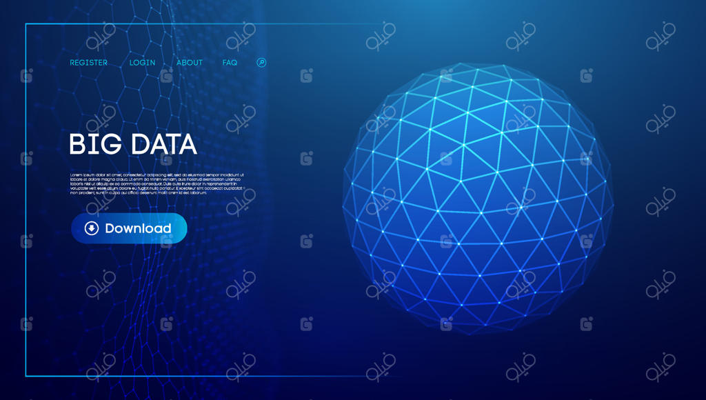 پس‌زمینه دیجیتال کُره فناوری، تصویرسازی تکنولوژی ابری و سپر محافظ کروی