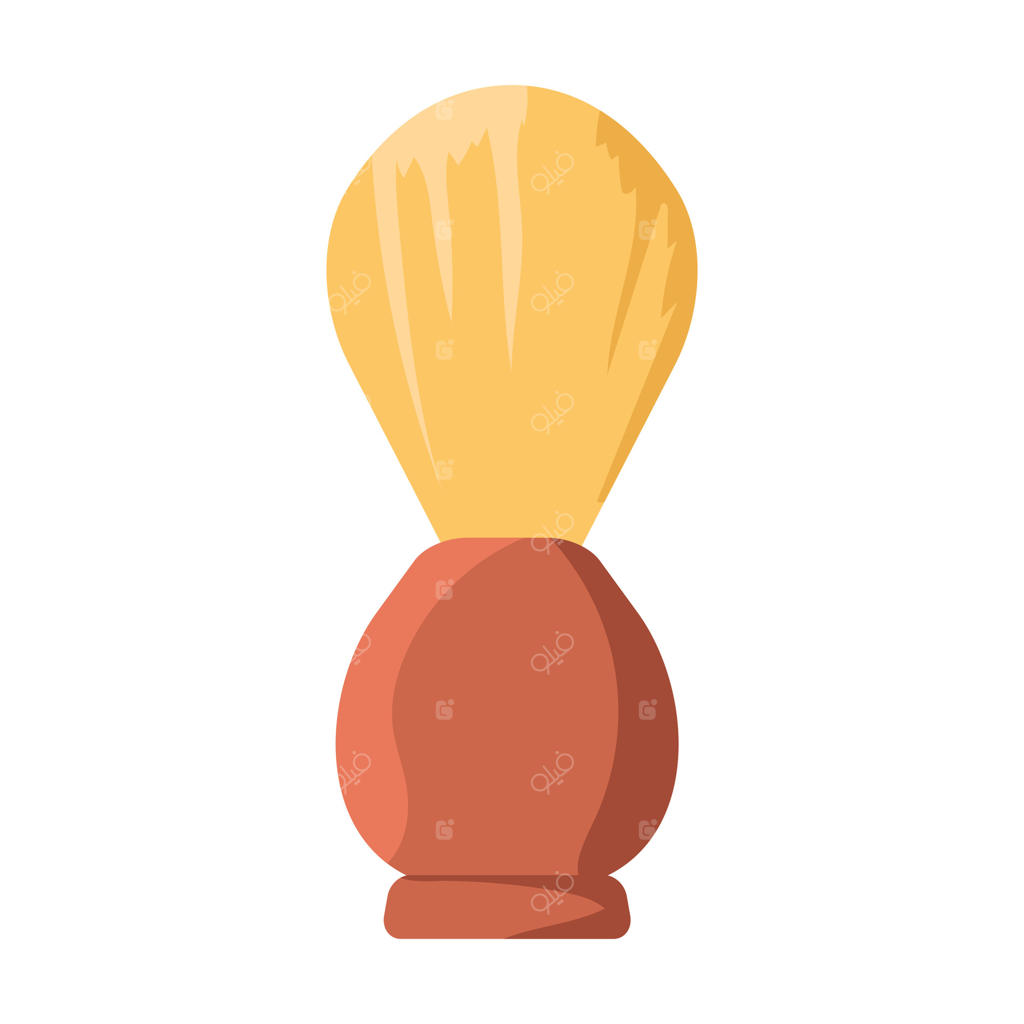 برس اصلاح برای کف تراشیدن در طراحی تخت. ابزار آرایشگر برای مراقبت از ریش. تصویر جدا شده.