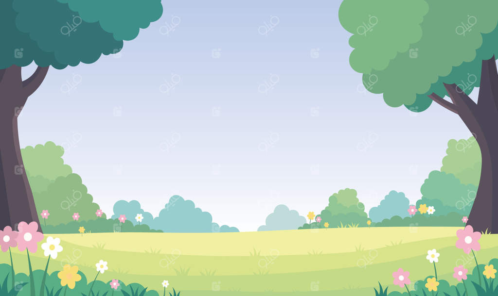 منظره تابستانی باغ طبیعی تازه با گل‌ها و درختان