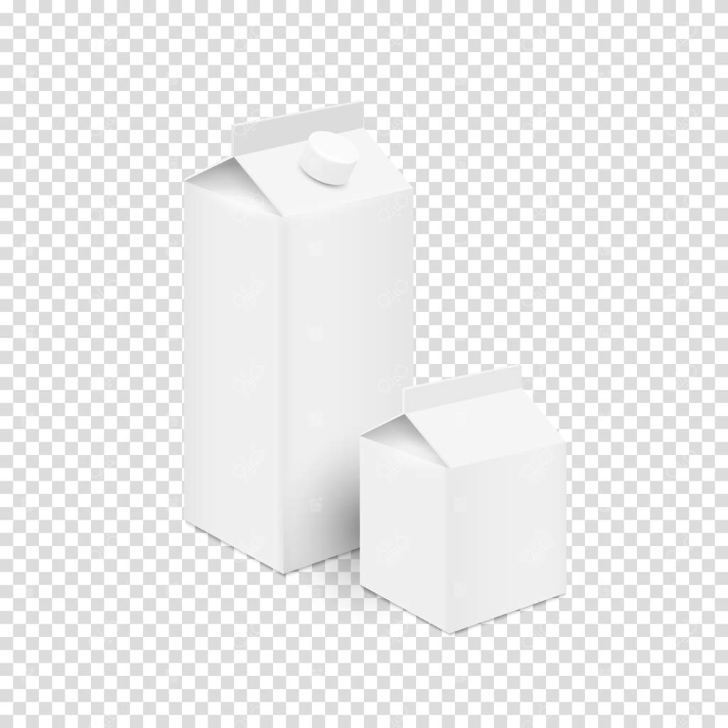 جعبه‌های مقوایی سفید و خالی تتراپک برای آب‌میوه و شیر