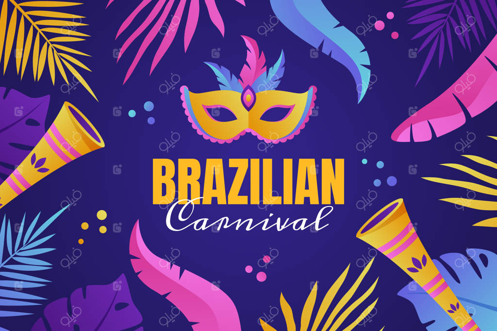 پس‌زمینه جشنواره کارناوال برزیلی با طیف رنگی