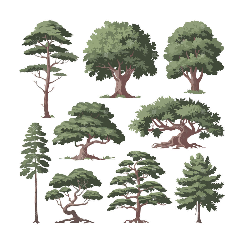 مجموعه‌ای از درختان شامل درختی که برگ‌ها و شاخه‌های آن از درختان دیگر هستند