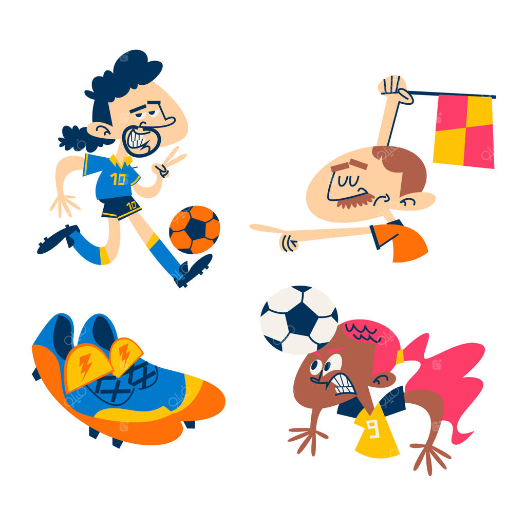 مجموعه برچسب‌های قدیمی فوتبال کارتونی