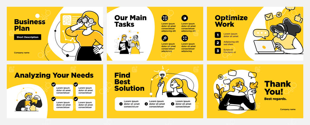 قالب طراحی ارائه و پس‌زمینه اسلاید با تصاویر افراد کسب‌وکار