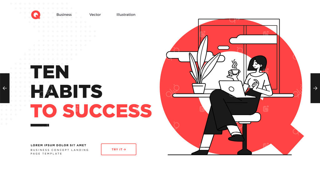 قالب اسلاید ارائه یا طراحی وب‌سایت صفحه فرود - مفاهیم کسب‌وکار و تصاویر