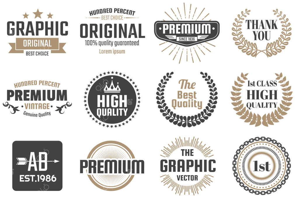 لوگوی وینتیج و رترو برای بنر با وکتور