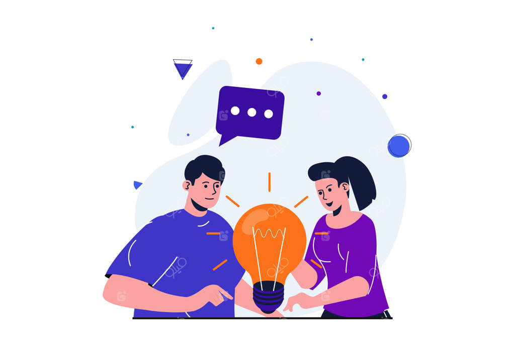 مفهوم مدرن استارتاپ برای طراحی بنر وب مدیر و مدیرعامل زن