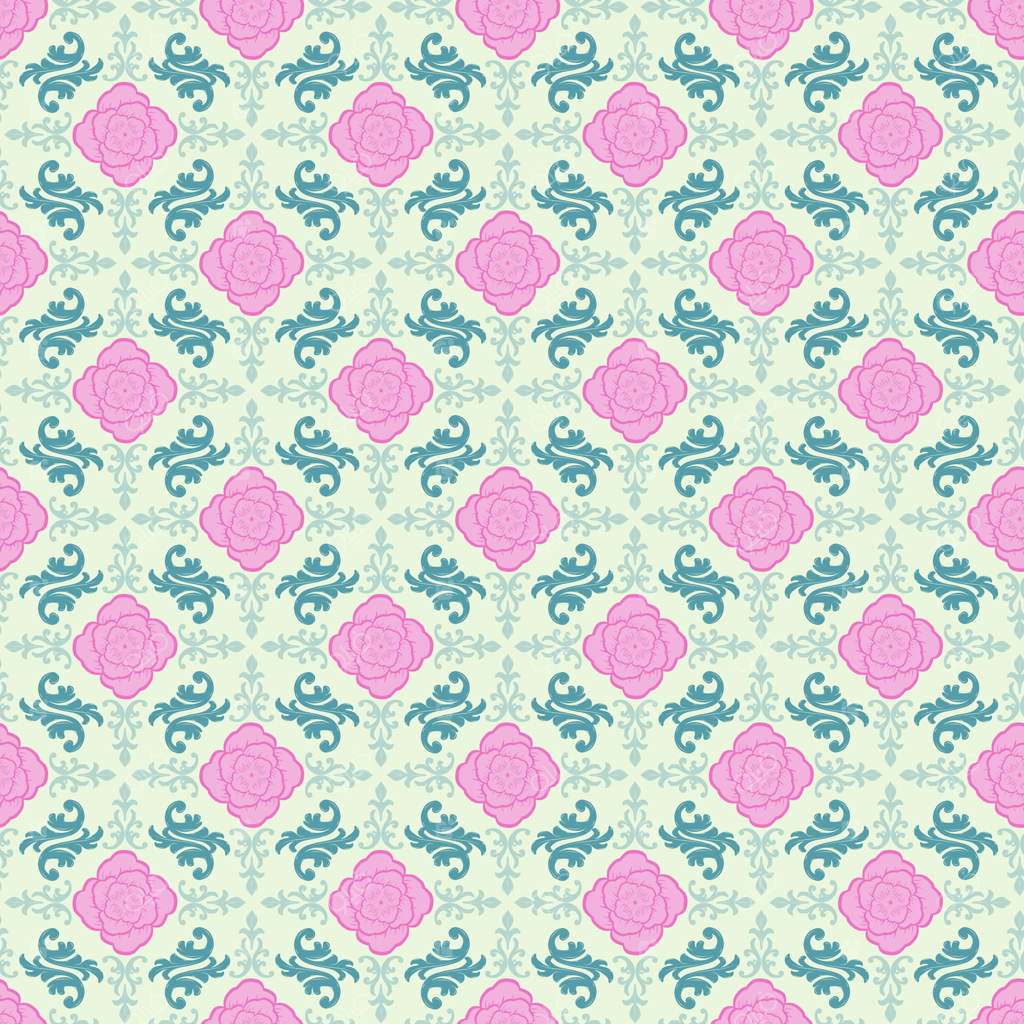 باغ رز سلطنتی زیبا و مجلل با تزئینات برگ بر روی زمینه سبز. طرح دستی ظریف گل‌های رمانتیک برای پارچه‌های مد لوکس.