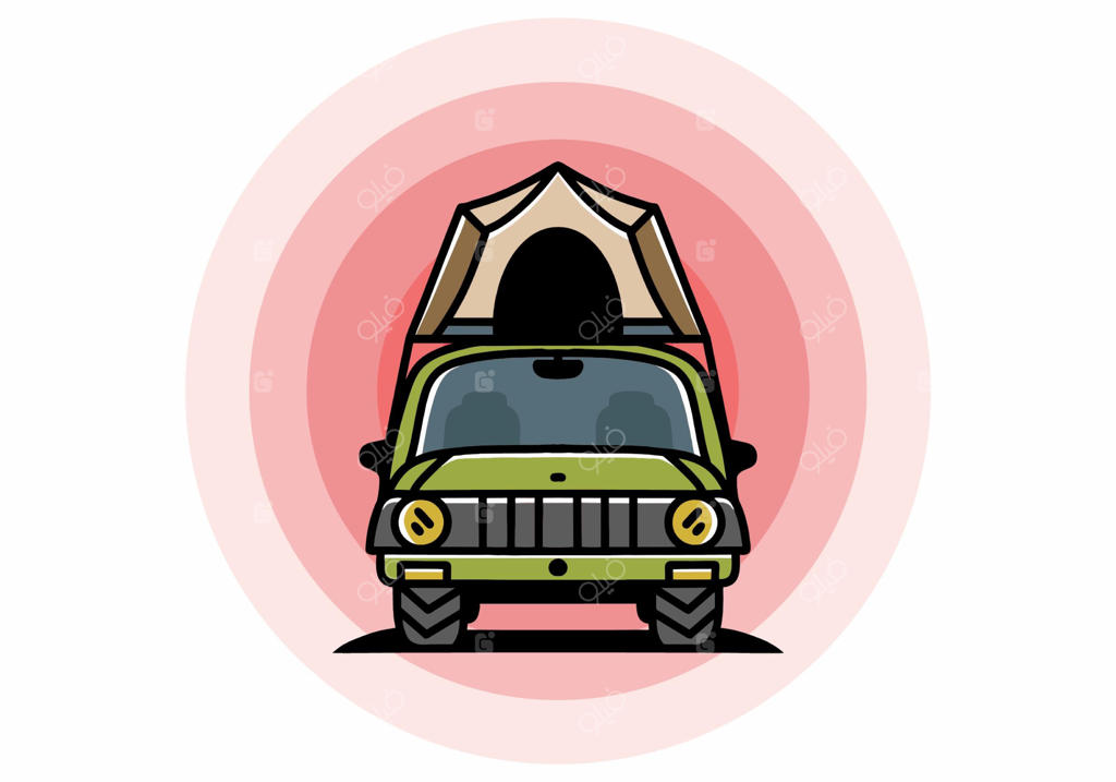 طراحی نشان کمپینگ روی سقف خودرو
