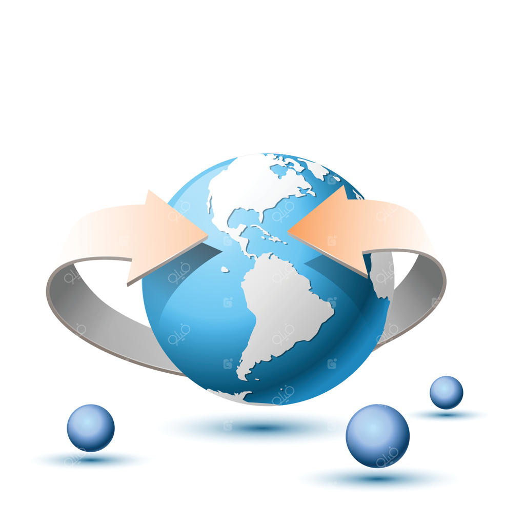 جهان با پس‌زمینه‌ای از پیکان‌ها