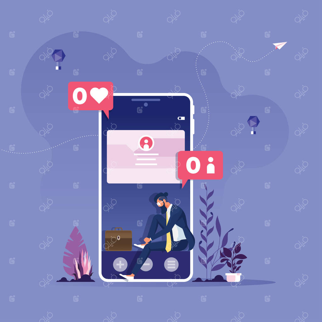 مرد تاجر بدون دنبال‌کننده و لایک در شبکه‌های اجتماعی - شکست مفهوم شبکه‌های اجتماعی