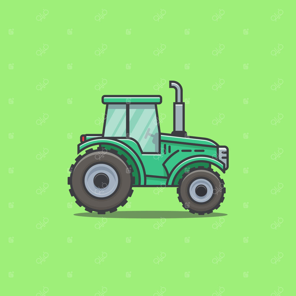 تصویرسازی رنگارنگ تراکتور کشاورزی