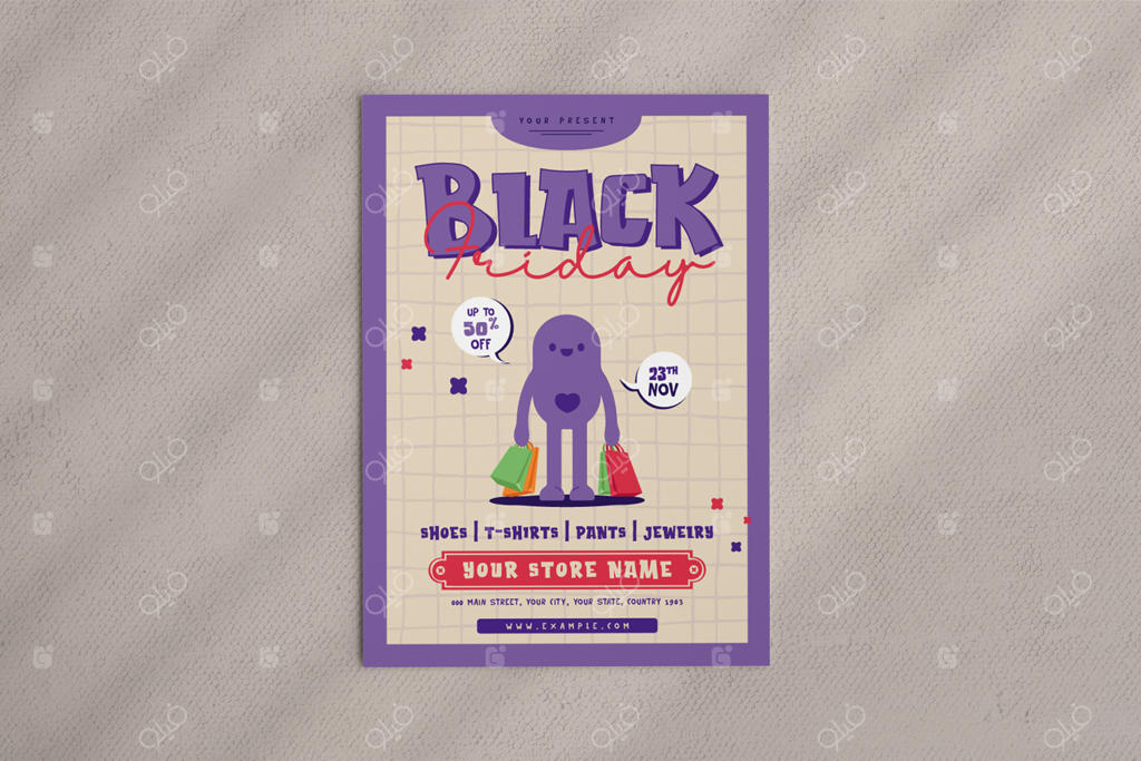 قالب طراحی تراکت فروش فوق‌العاده جمعه سیاه