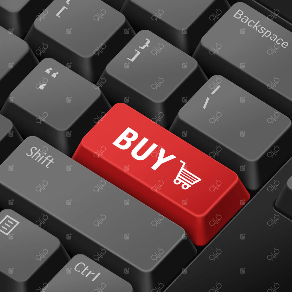 مفهوم خرید آنلاین با کیبورد سه‌بعدی کامپیوتر