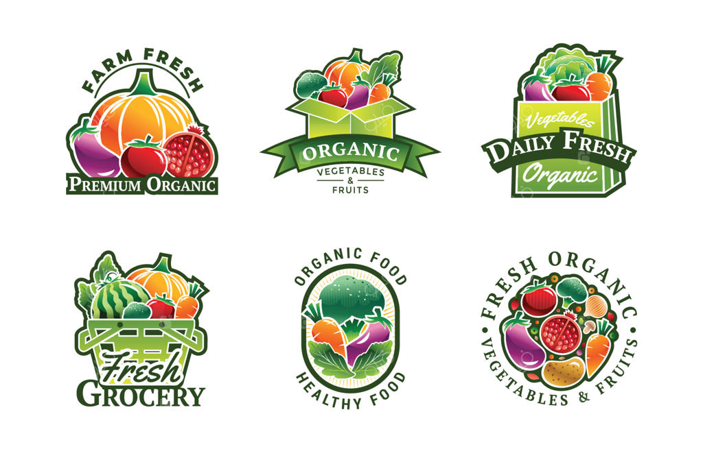 مجموعه لوگوی مواد غذایی و محصولات تازه