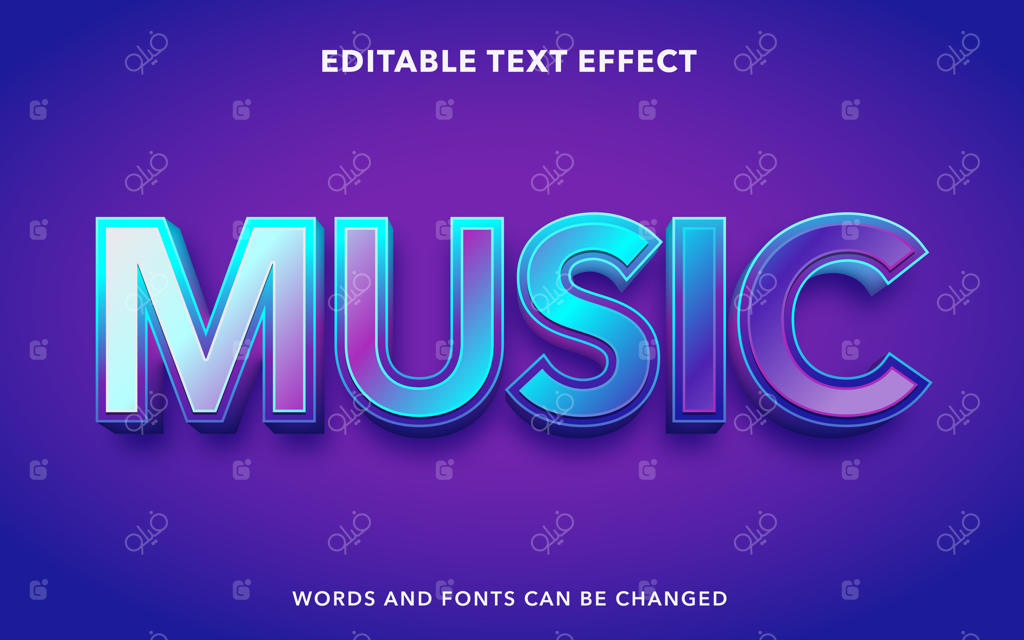 افکت متن قابل ویرایش برای موسیقی