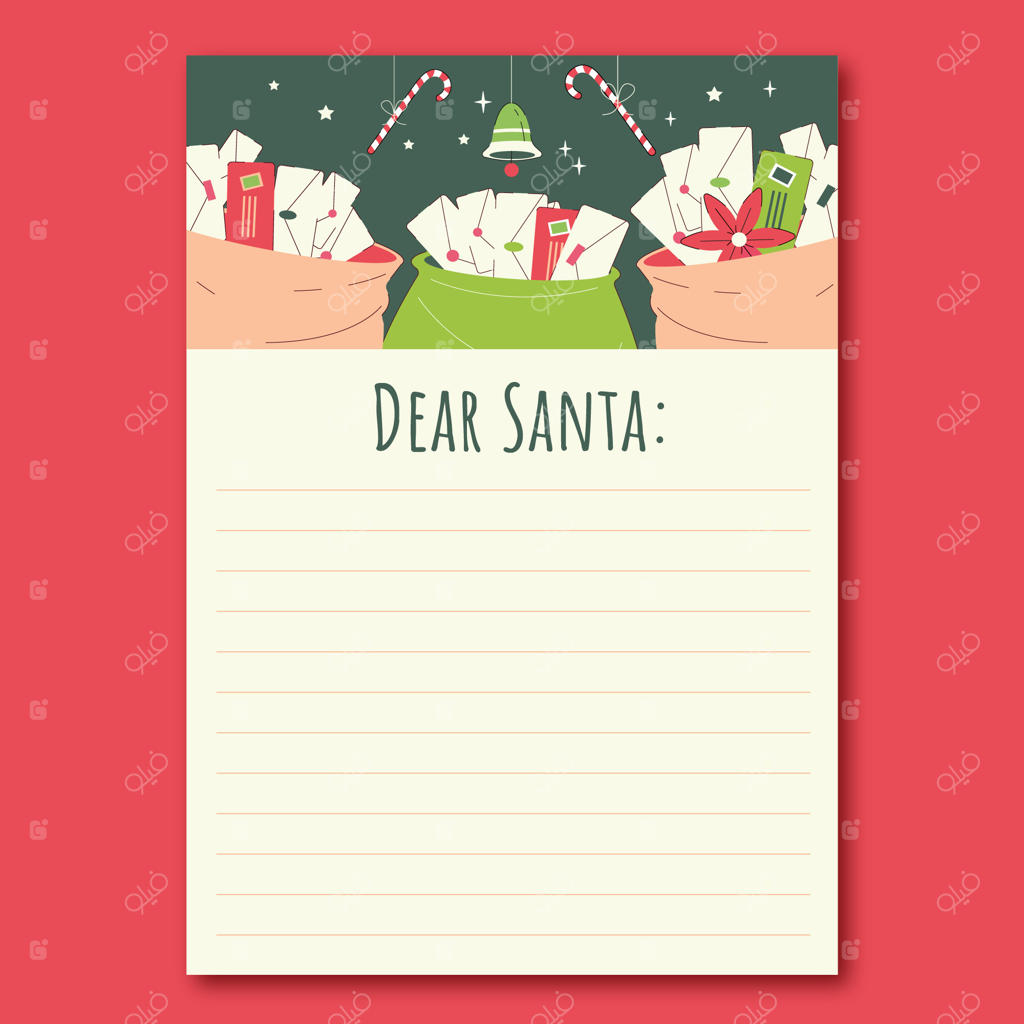 قالب نامه دست‌نویس به بابانوئل