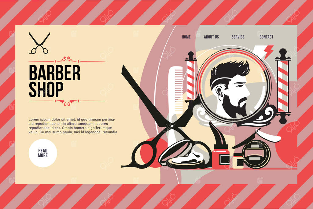 قالب صفحه فرود طراحی وب برای آرایشگاه