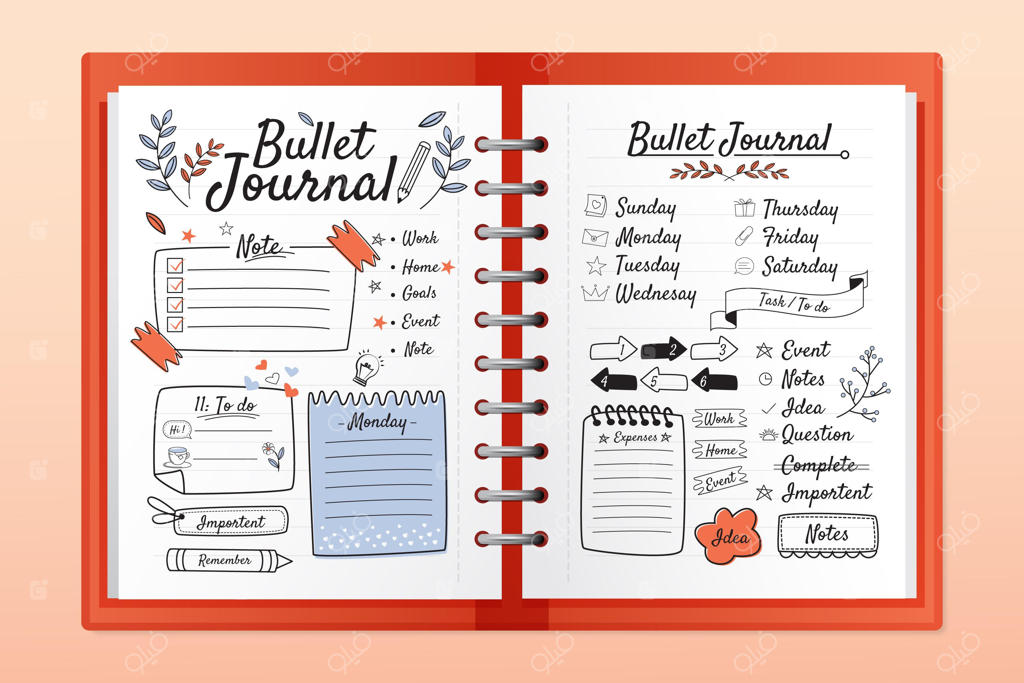 ژورنال بولت واقع‌گرایانه با نقاشی‌های دودل