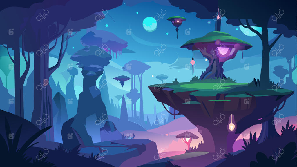 ضد نور مسحورکننده جنگلی اسرارآمیز در زیر نور مهتاب