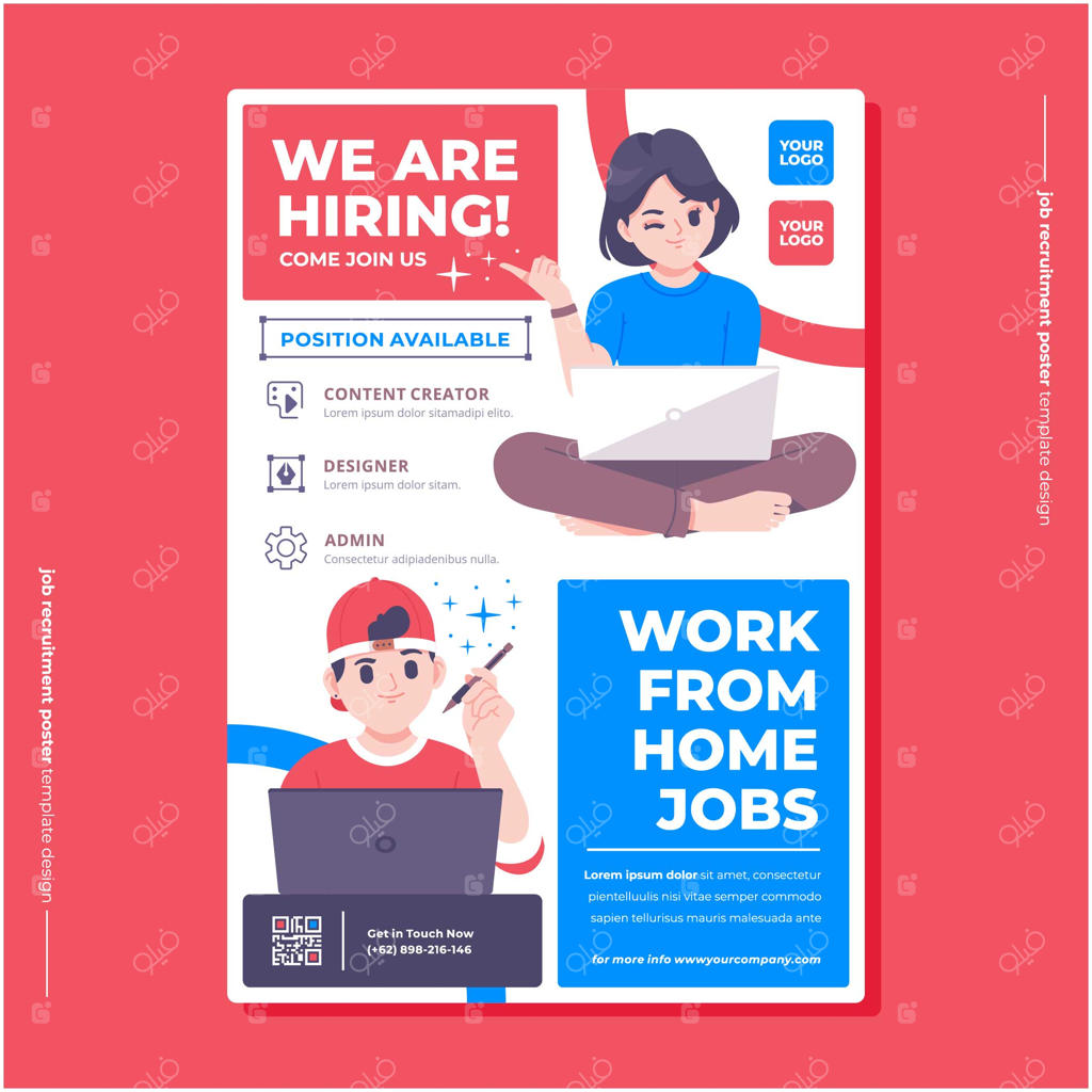 قالب طراحی پوستر استخدام مشاغل