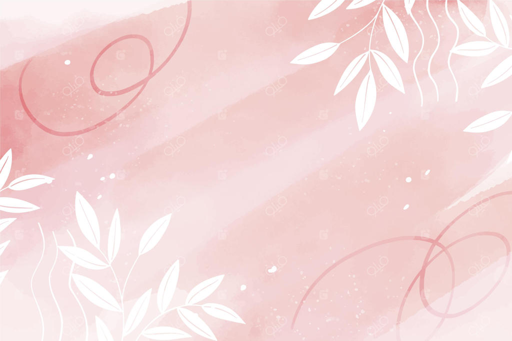 پس‌زمینه آبرنگی طراحی دستی با طرح برگ