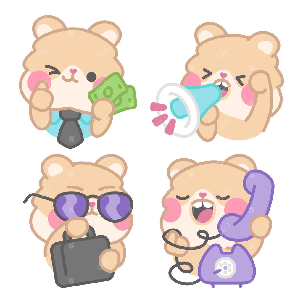 مجموعه برچسب‌های تجاری با کیمچی همستر