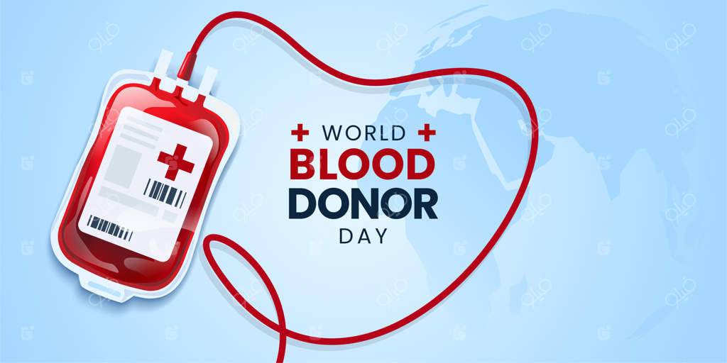مفهوم اهدای خون با تصویر کیسه خون - روز جهانی اهداکنندگان خون