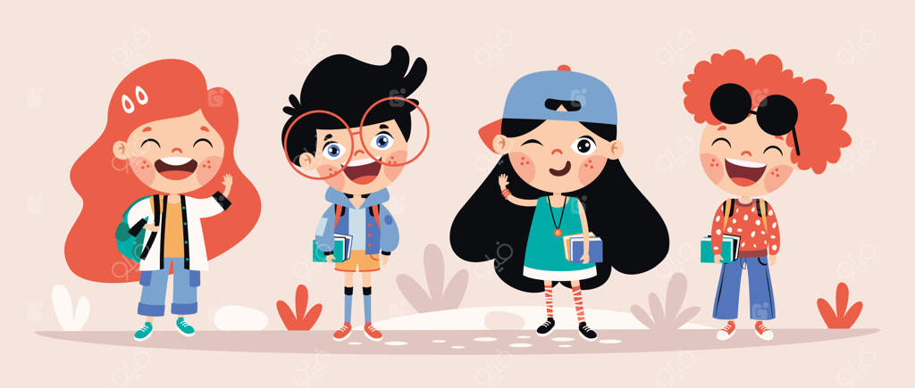 مفهوم آموزش با دانش‌آموزان کارتونی