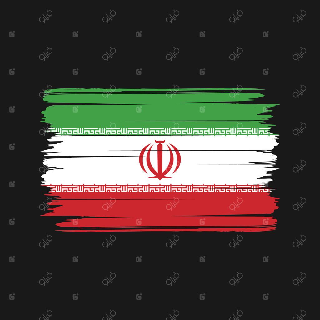 پرچم ایران به صورت طرح براش وکتور - پرچم ملی