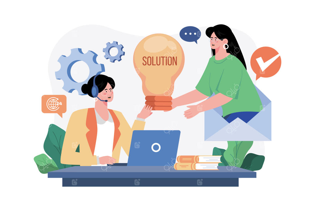 گفتگوی اپراتور مرکز تماس با مشتری درباره راهکار