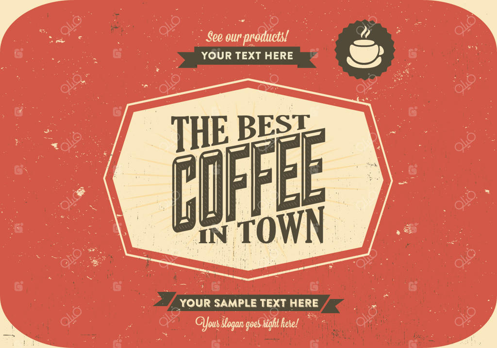 وکتور لوگوی قهوه با طرح خراشیده