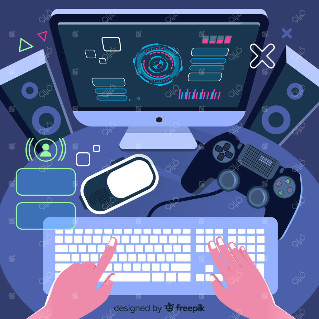 پس‌زمینه آینده‌نگر برای یک گیمر کامپیوتر