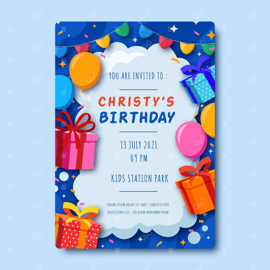 دعوت‌نامه جشن تولد کودکان