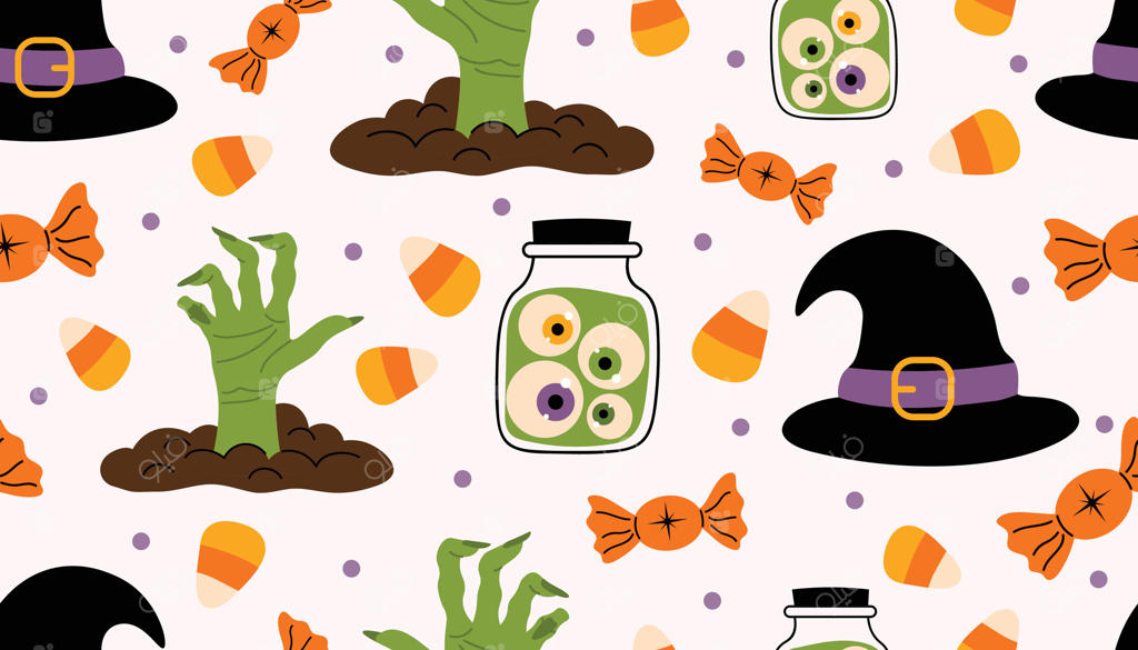 الگوی جشن هالووین با طرح‌های ترسناک وکتور حرفه‌ای