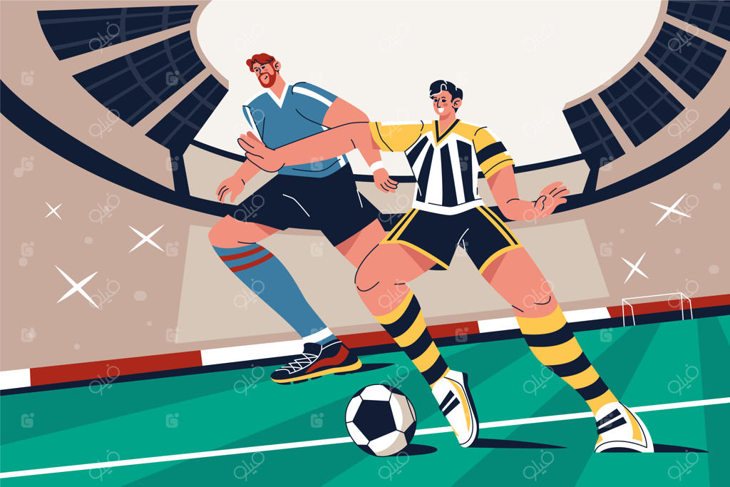 پس‌زمینه مسابقه فوتبال مسطح