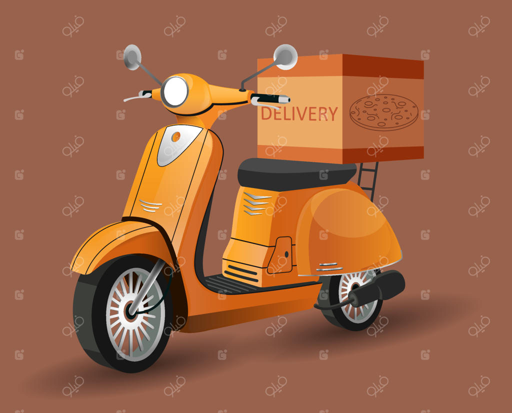 تصویر وکتور اسکوتر تحویل‌دهنده