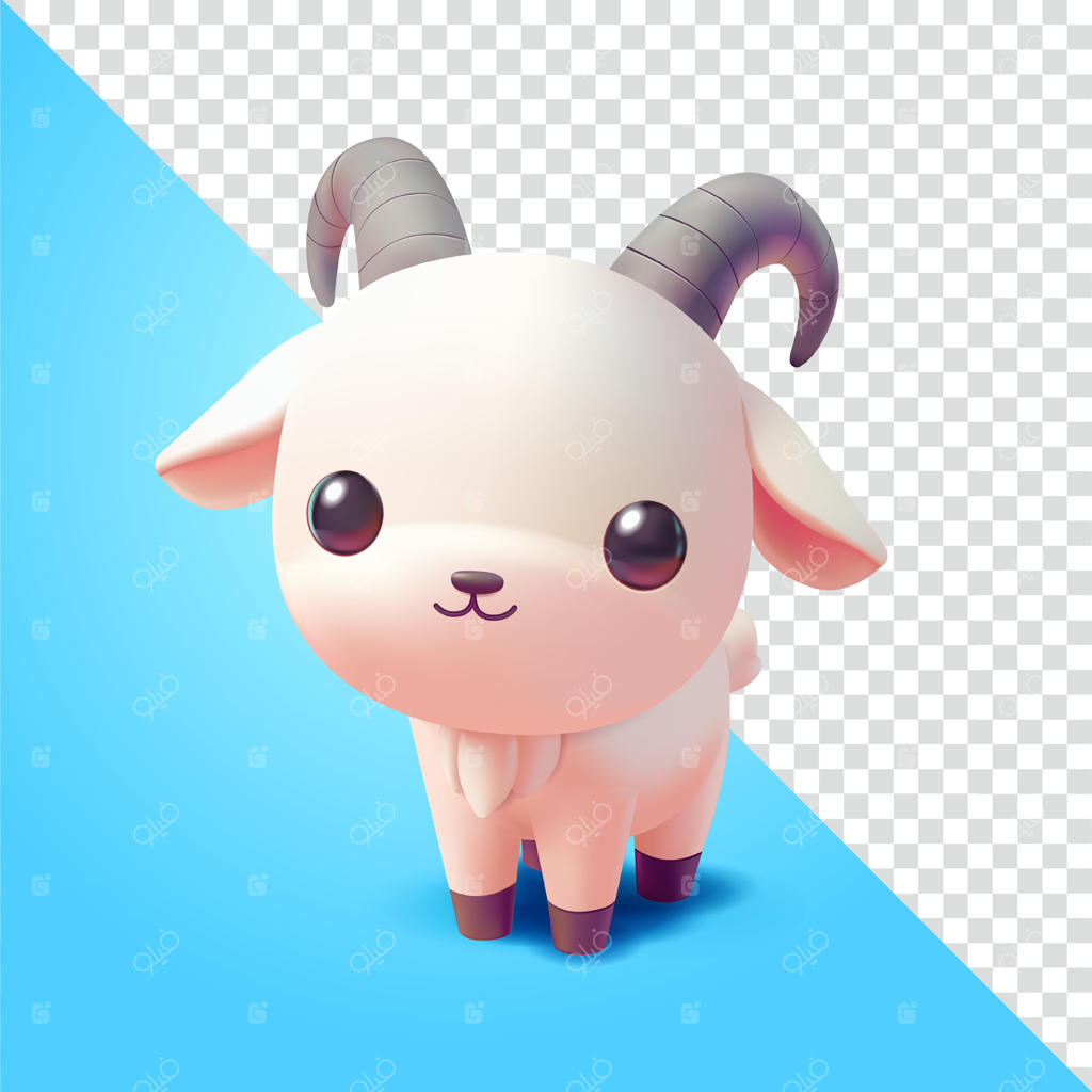 بز بامزه، سه بعدی. مناسب برای کشاورزی و عناصر طراحی