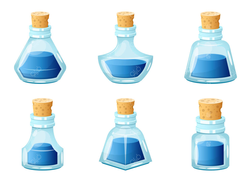 تصویرسازی طراحی بطری جوهر بر روی پس‌زمینه سفید