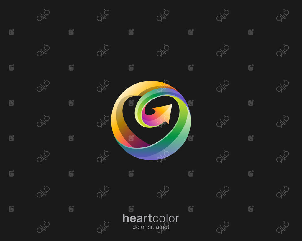 انواع مختلف لوگو دایره عشق با پیکان