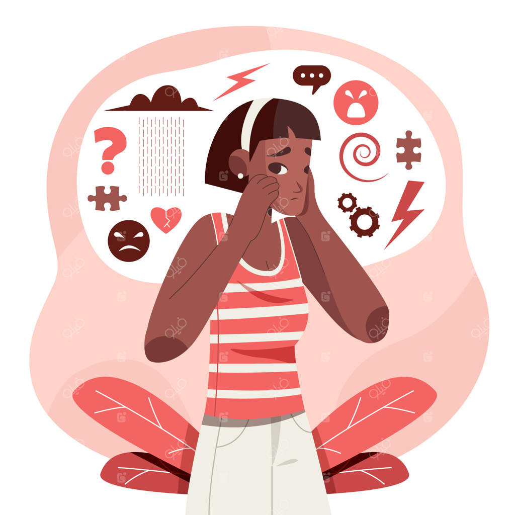 تصویرسازی شیزوفرنی به سبک طراحی مسطح