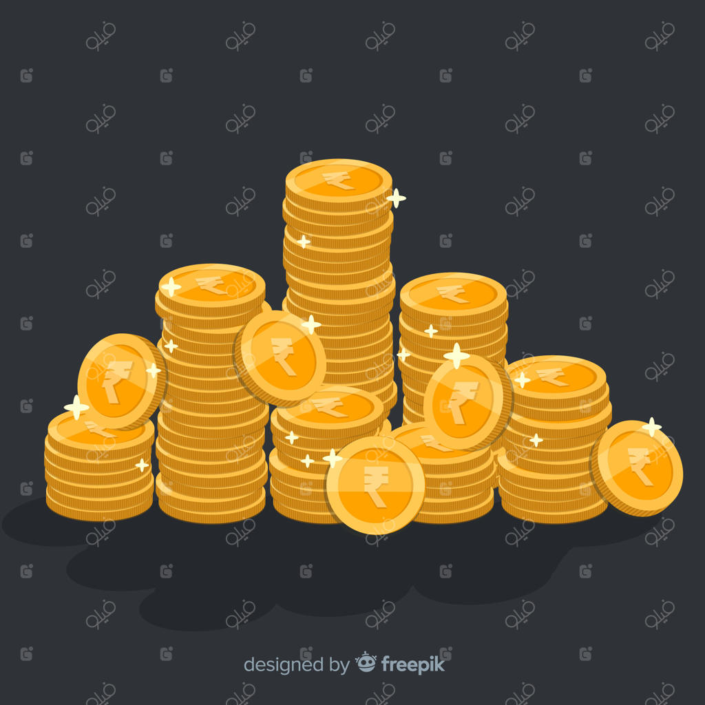 انباشتی از سکه‌های طلای روپیه هند