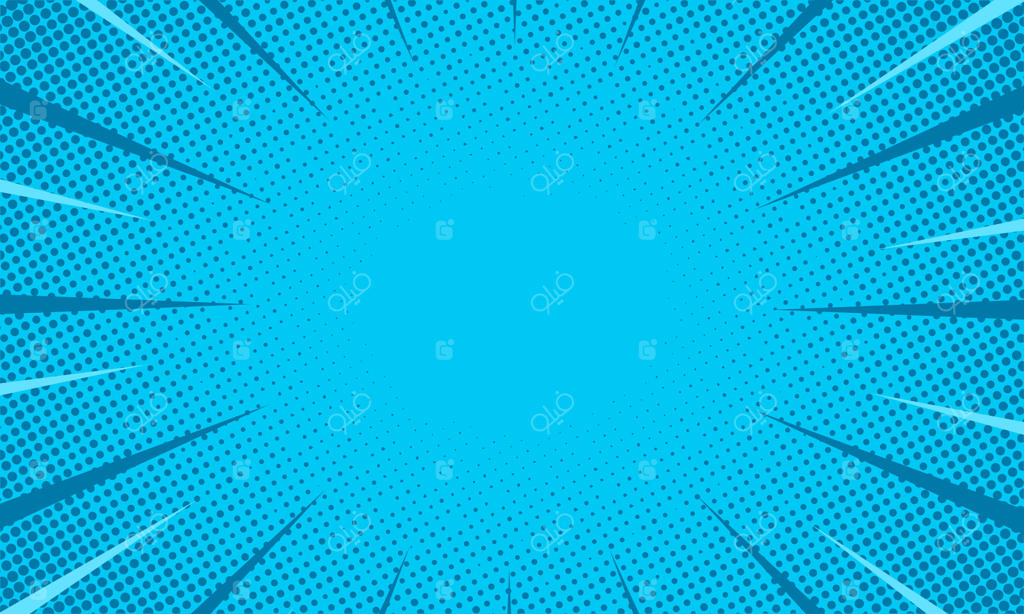 پس‌زمینه آبی انتزاعی و خالی با طرح کمیک