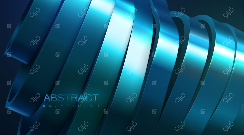 پس‌زمینه انتزاعی با سطح برش‌خورده آبی متالیک