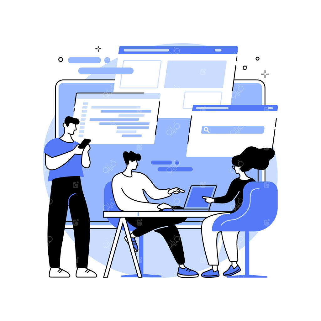 تصویر انتزاعی مفهومی توسعه نرم‌افزار سیستم