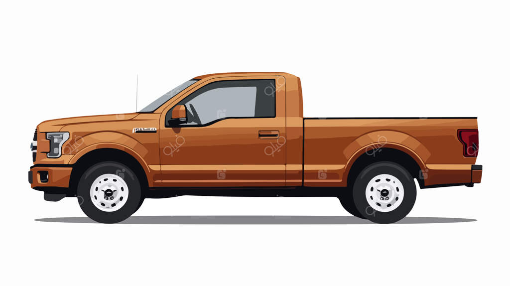 تصویر وکتور دقیق نمای جانبی وانت برای پروژه‌های طراحی