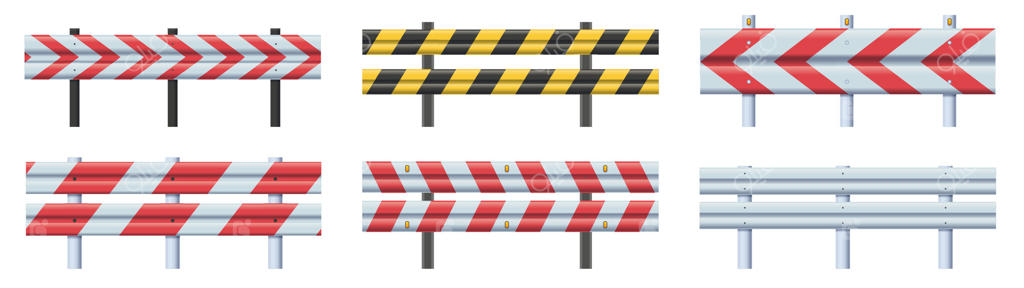 گاردریل‌ها: موانع جاده‌ای و حفاظ‌های ایمنی جاده‌ای با نوارهای اخطار و حصار فلزی محافظ راه‌ها