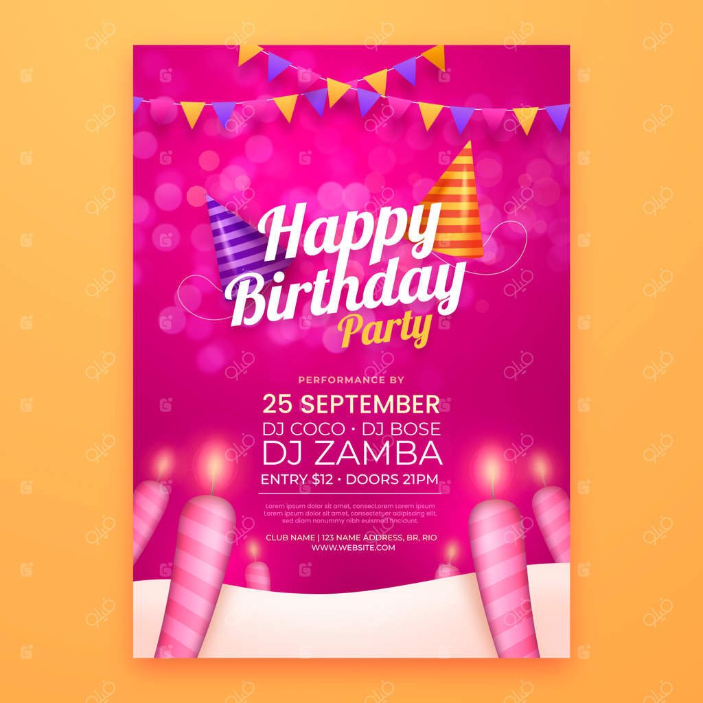 پترن واقعی پوستر جشن تولد