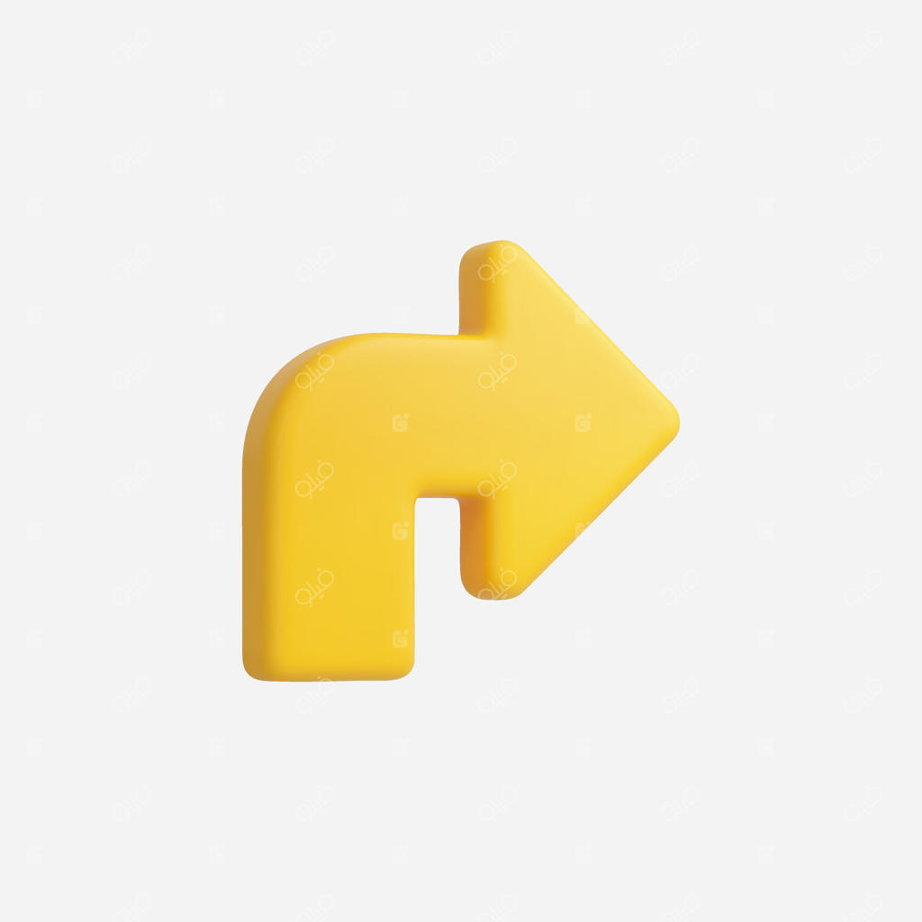 آیکون فلش زرد روشن به سمت راست با سبکی مینیمالیستی.